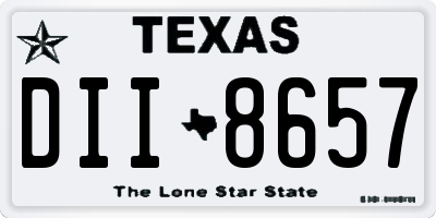 TX license plate DII8657