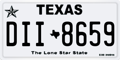 TX license plate DII8659