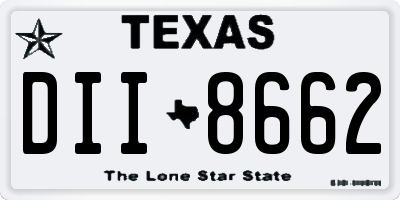 TX license plate DII8662