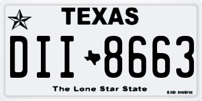 TX license plate DII8663