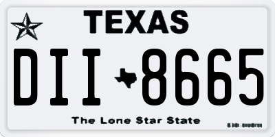 TX license plate DII8665