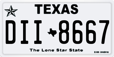TX license plate DII8667