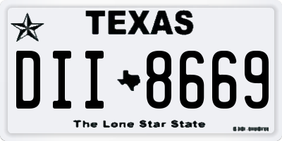 TX license plate DII8669