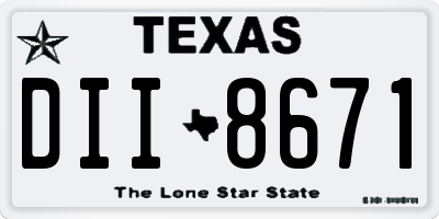 TX license plate DII8671