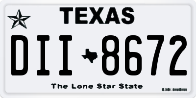 TX license plate DII8672