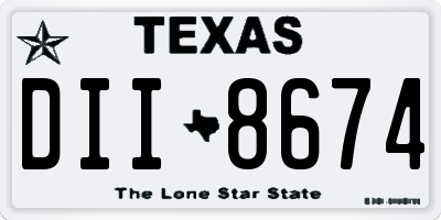 TX license plate DII8674