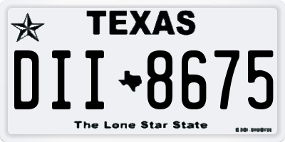 TX license plate DII8675