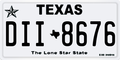TX license plate DII8676