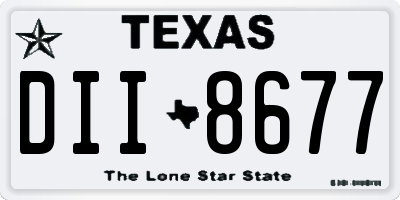 TX license plate DII8677