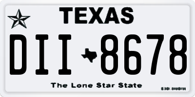TX license plate DII8678