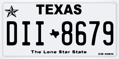 TX license plate DII8679