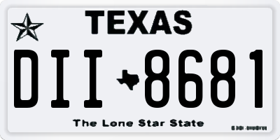 TX license plate DII8681