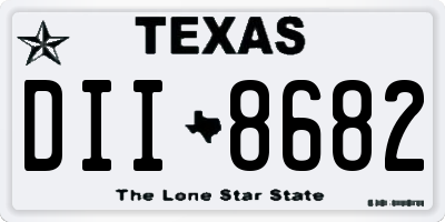 TX license plate DII8682