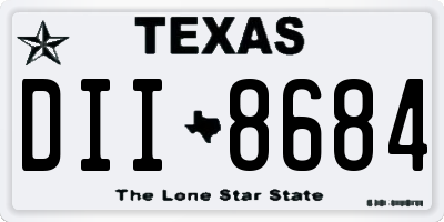 TX license plate DII8684