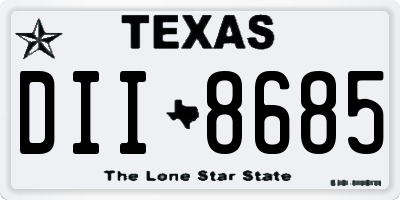 TX license plate DII8685