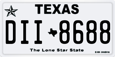 TX license plate DII8688