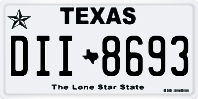 TX license plate DII8693