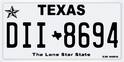 TX license plate DII8694
