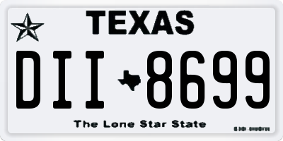 TX license plate DII8699
