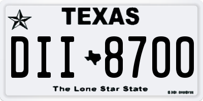 TX license plate DII8700