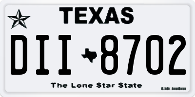 TX license plate DII8702