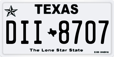 TX license plate DII8707