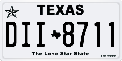 TX license plate DII8711