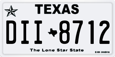 TX license plate DII8712