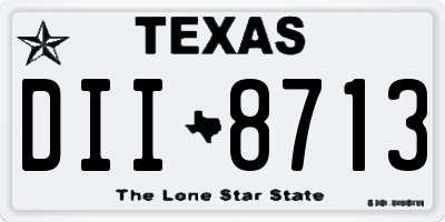 TX license plate DII8713