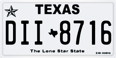 TX license plate DII8716