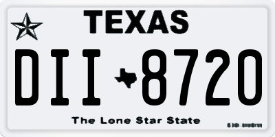 TX license plate DII8720