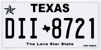 TX license plate DII8721