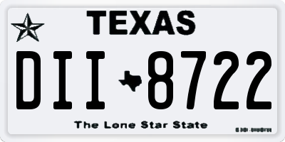 TX license plate DII8722