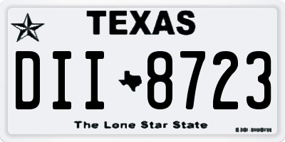 TX license plate DII8723