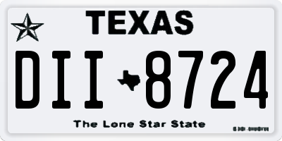 TX license plate DII8724