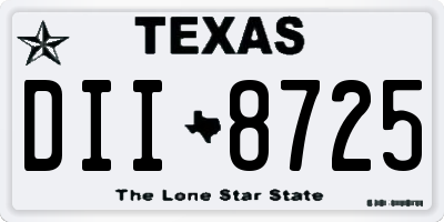 TX license plate DII8725