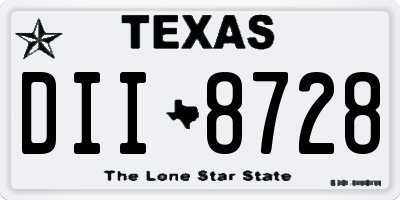 TX license plate DII8728
