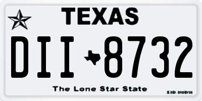 TX license plate DII8732