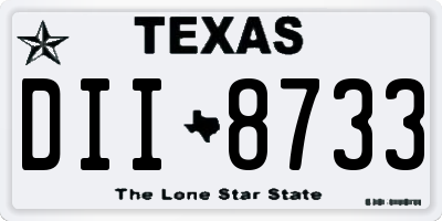 TX license plate DII8733