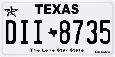 TX license plate DII8735