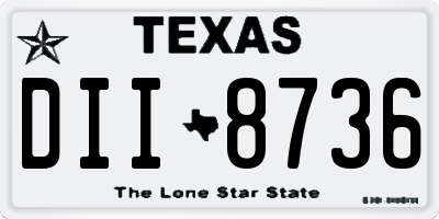 TX license plate DII8736