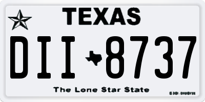TX license plate DII8737