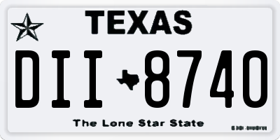 TX license plate DII8740
