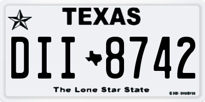 TX license plate DII8742