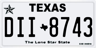 TX license plate DII8743