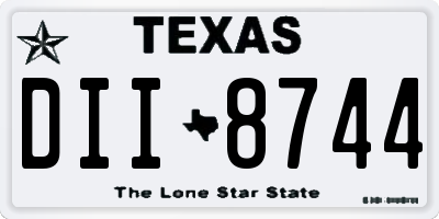 TX license plate DII8744