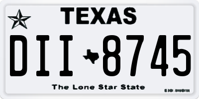 TX license plate DII8745