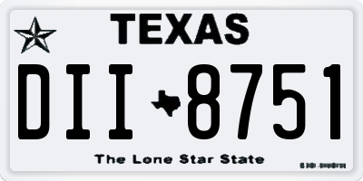 TX license plate DII8751