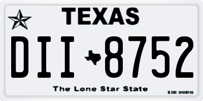 TX license plate DII8752