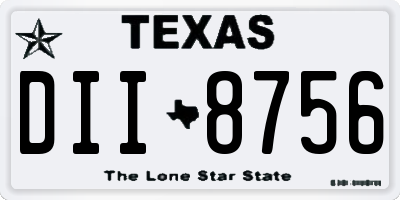 TX license plate DII8756